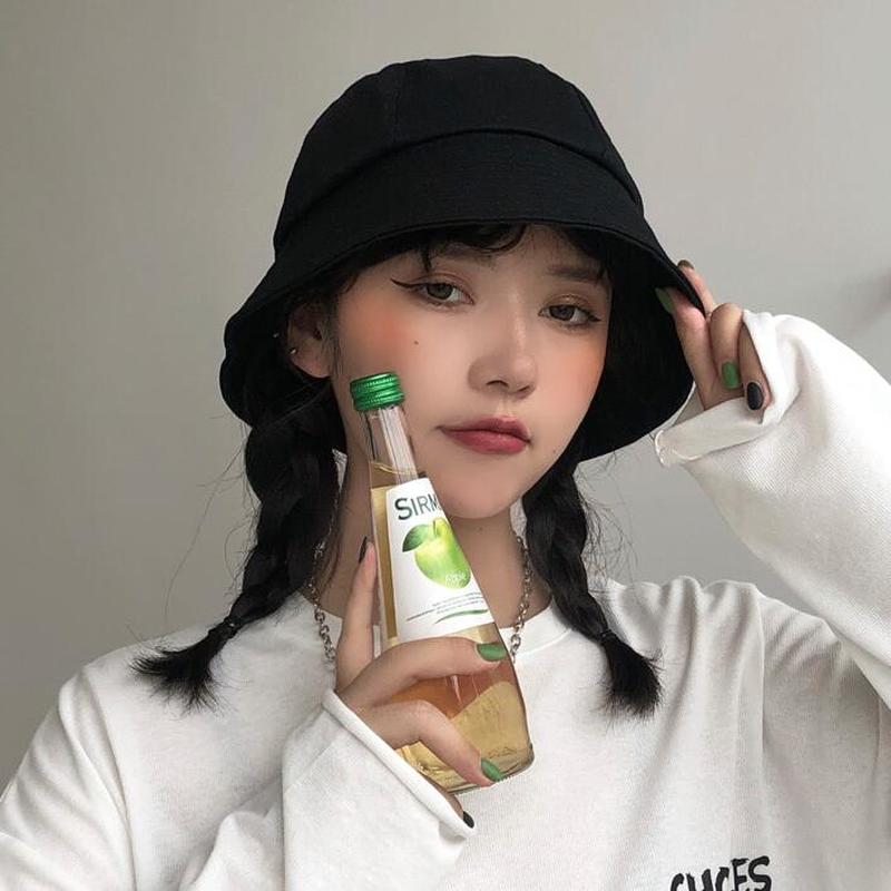 [HCM]NÓN BUCKET TAI BÈO TRƠN MÀU ĐEN ĐỎ VÀNG