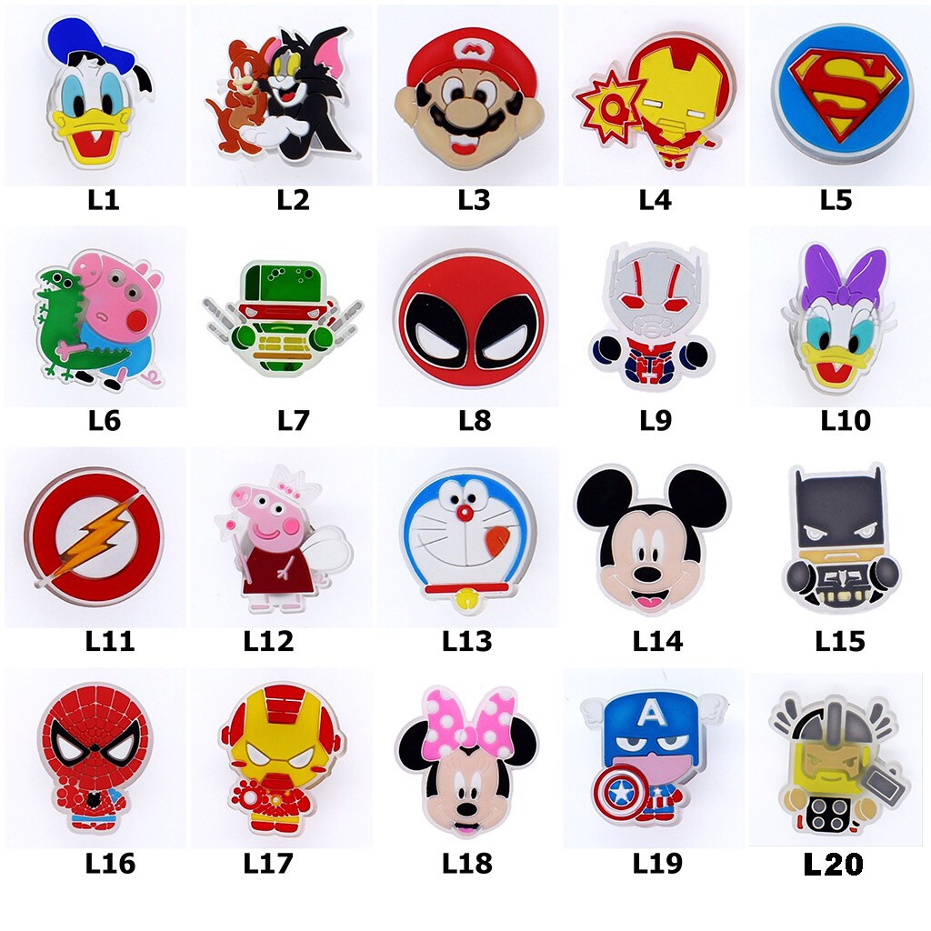 Sticker nhựa Jibbitz gắn dép Crocs loại có đèn LED