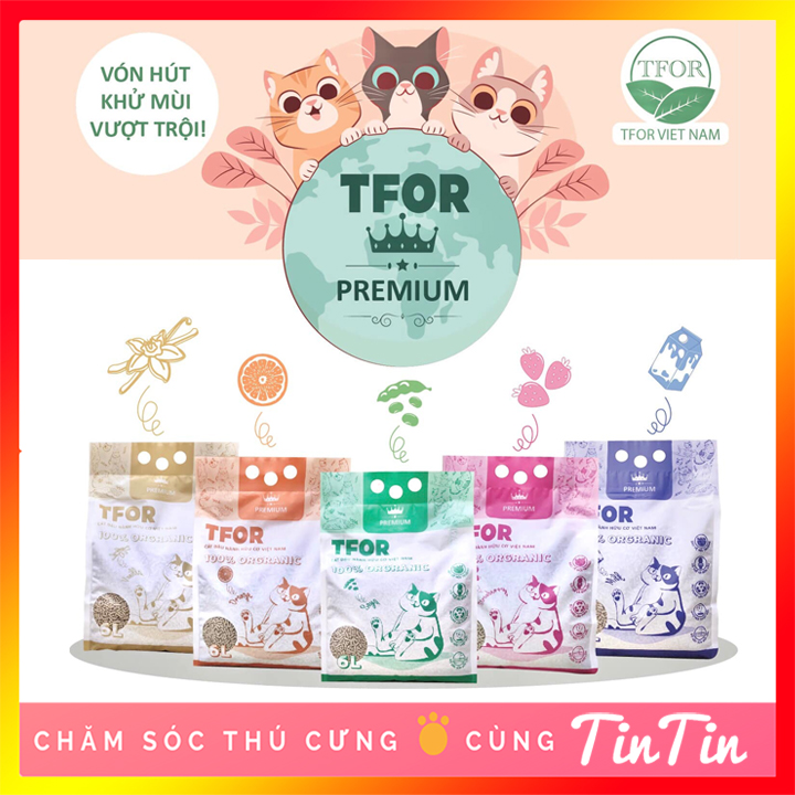 Cát vệ sinh hữu cơ bã đậu nành cho mèo tofu tfor premium 6l