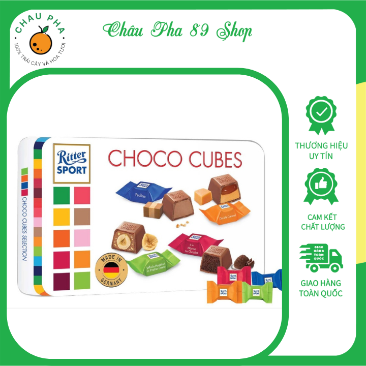 Hộp socola viên hỗn hợp choco cubes ritter sport 192g đảm bảo luôn thơm ngon