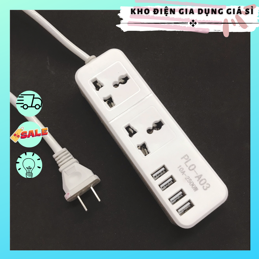 Ổ cắm Plo-A03 5m Đa Chức Năng Cổng Sạc USB