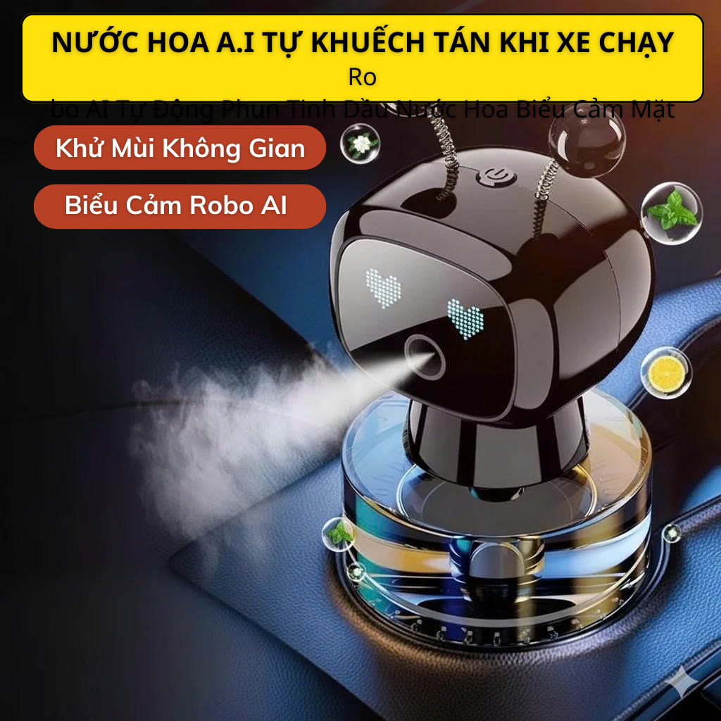 Essential Oil Car Deodorizer Car Perfume Ai 3.0 Robot Smart Automatic Car Fragrance Diffuser Giá 195,000 Đồng*Miễn phí vận chuyển