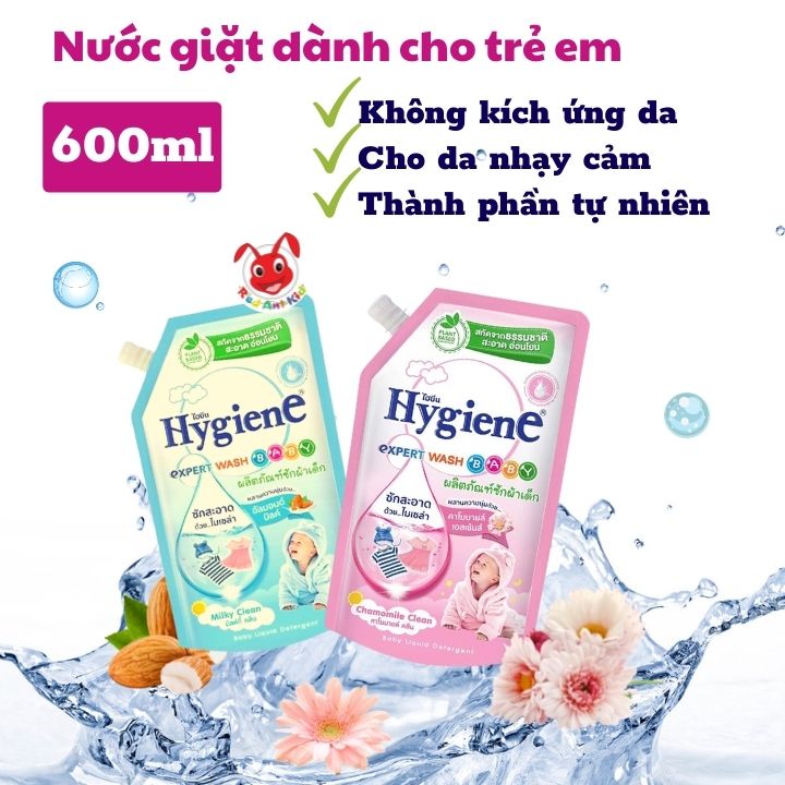 Nước giặt quần áo em bé Hygiene Thái Lan không gây kích ứng da (Túi) 600ml -Red Ant Kids