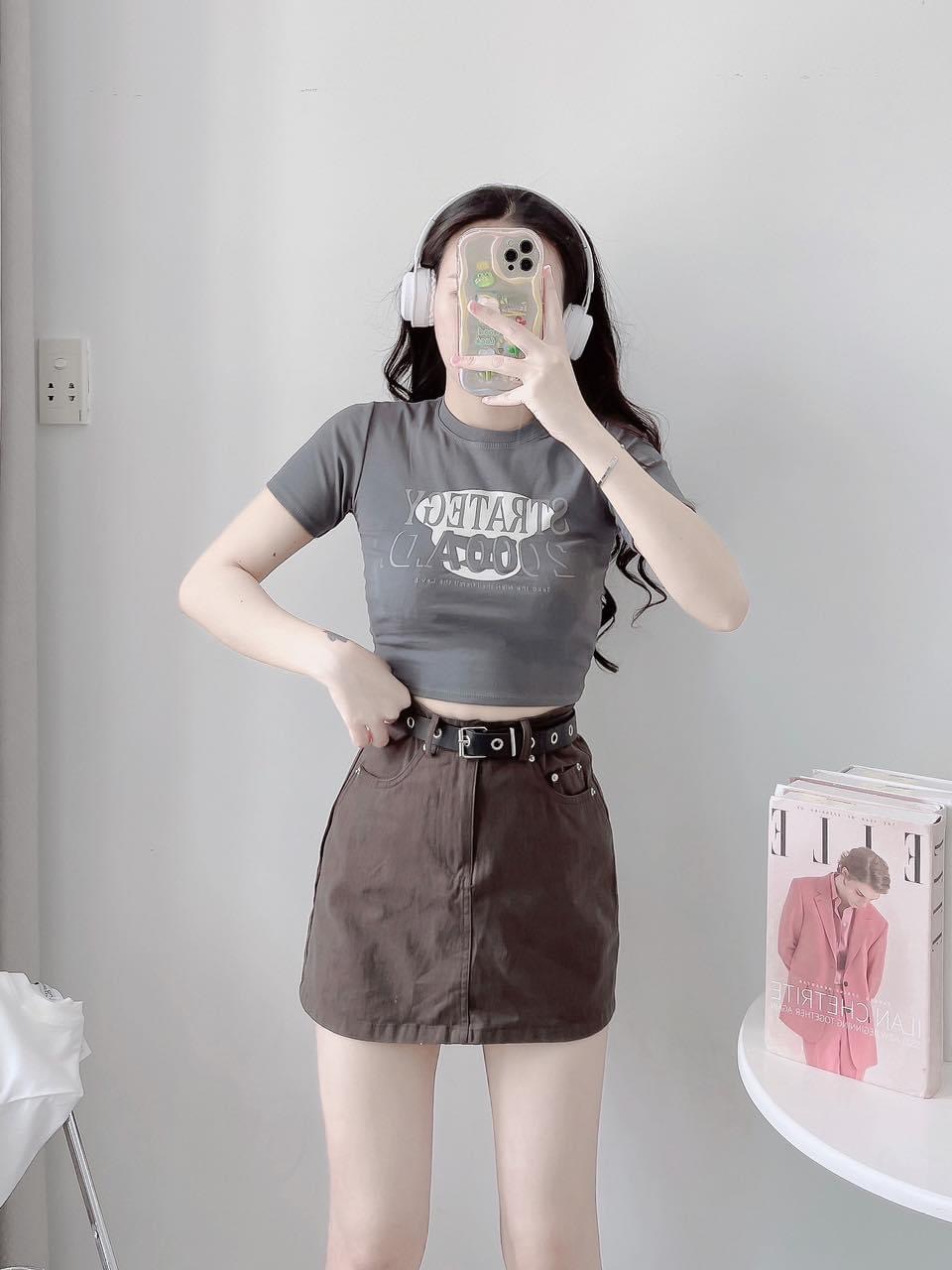 Áo Thun Nữ, Áo Kiểu Nữ , Áo Crotop, In Hình Q.A , Vải Gân Co Giãn Tốt, Ôm Body Mẫu mới mềm mịn mát, phối đồ siêu xinh, đi cafe, đi chơi đều xinh