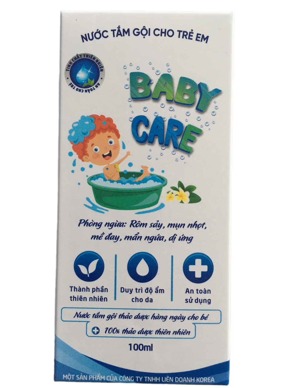 Nước tắm gội thảo dược cho trẻ em phòng ngừa rôm sảy, viêm da, hăm da, mụn