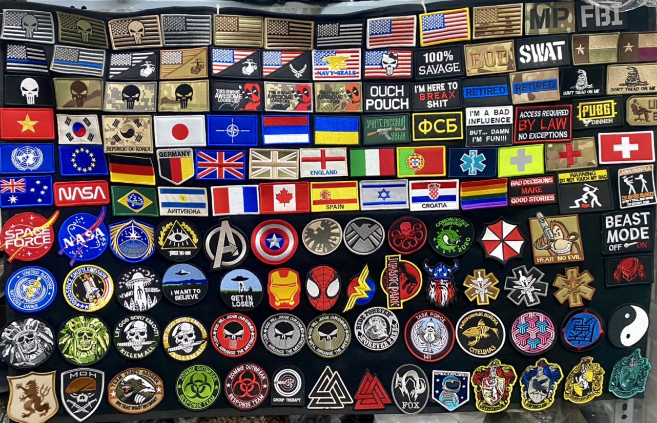 Tấm vải lớn mặt bông hook and loop dán trang trí treo trưng bày bộ sưu tập Patch velcro Panel (large/medium/small Black velcro Morale Display Patch có 3 kích cỡ lựa chọn hình thật