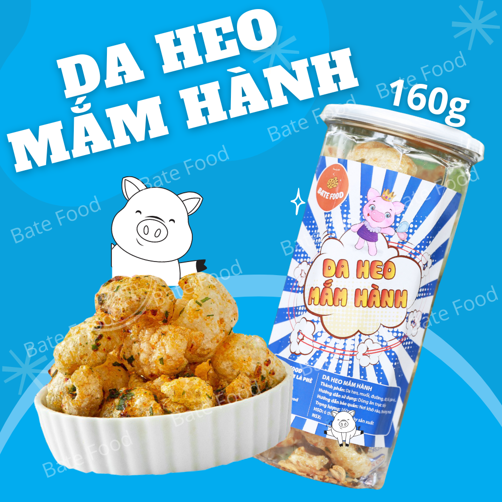 Da Heo Cháy Tỏi Ớt 160g Siêu Ngon, Đồ Ăn Vặt Da Lợn Chiên Giòn Tỏi Ớt, Da Heo Chiên Mắm Hành Thơm Ngon Hấp Dẫn