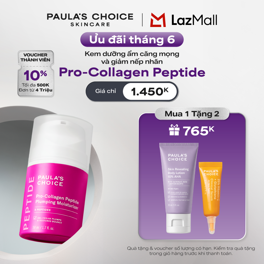 Kem dưỡng ẩm căng mọng và giảm nếp nhăn Paula's Choice Pro-collagen Peptide Plumping Moisturizer 50ml - 1510