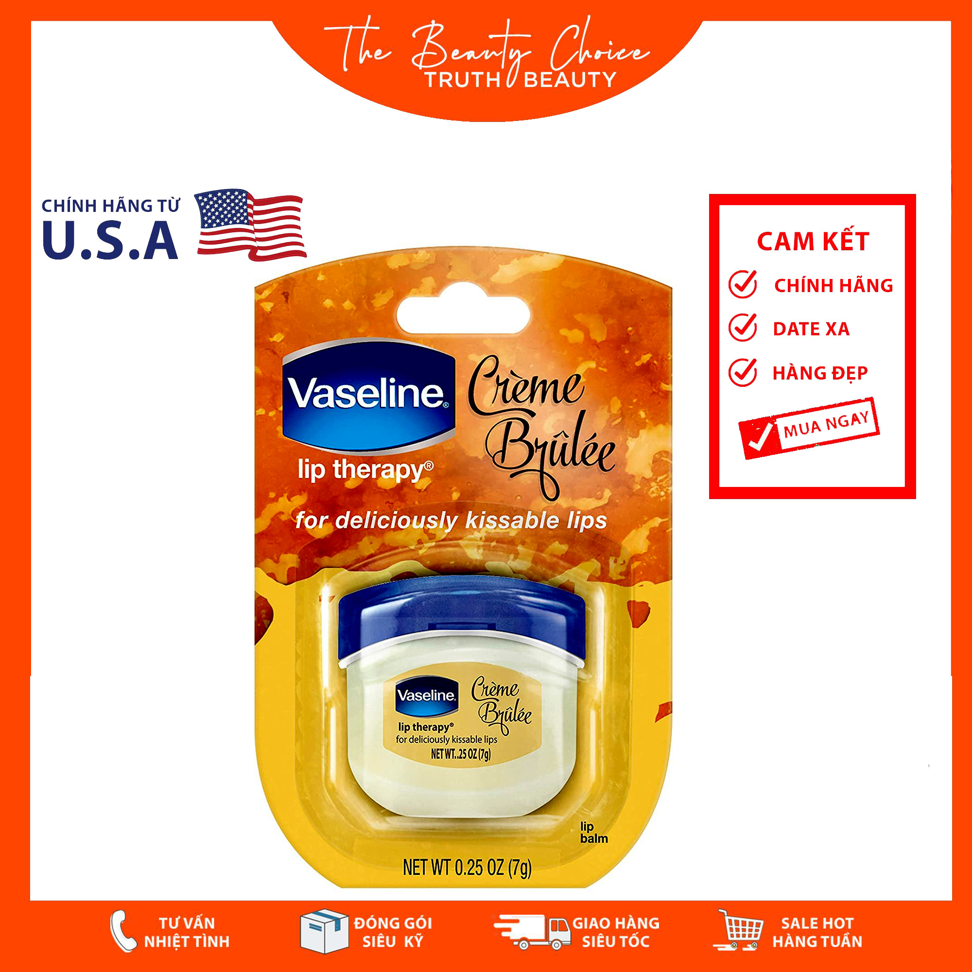 Sáp dưỡng môi Vaseline Lip Therapy – Creme Brulee
