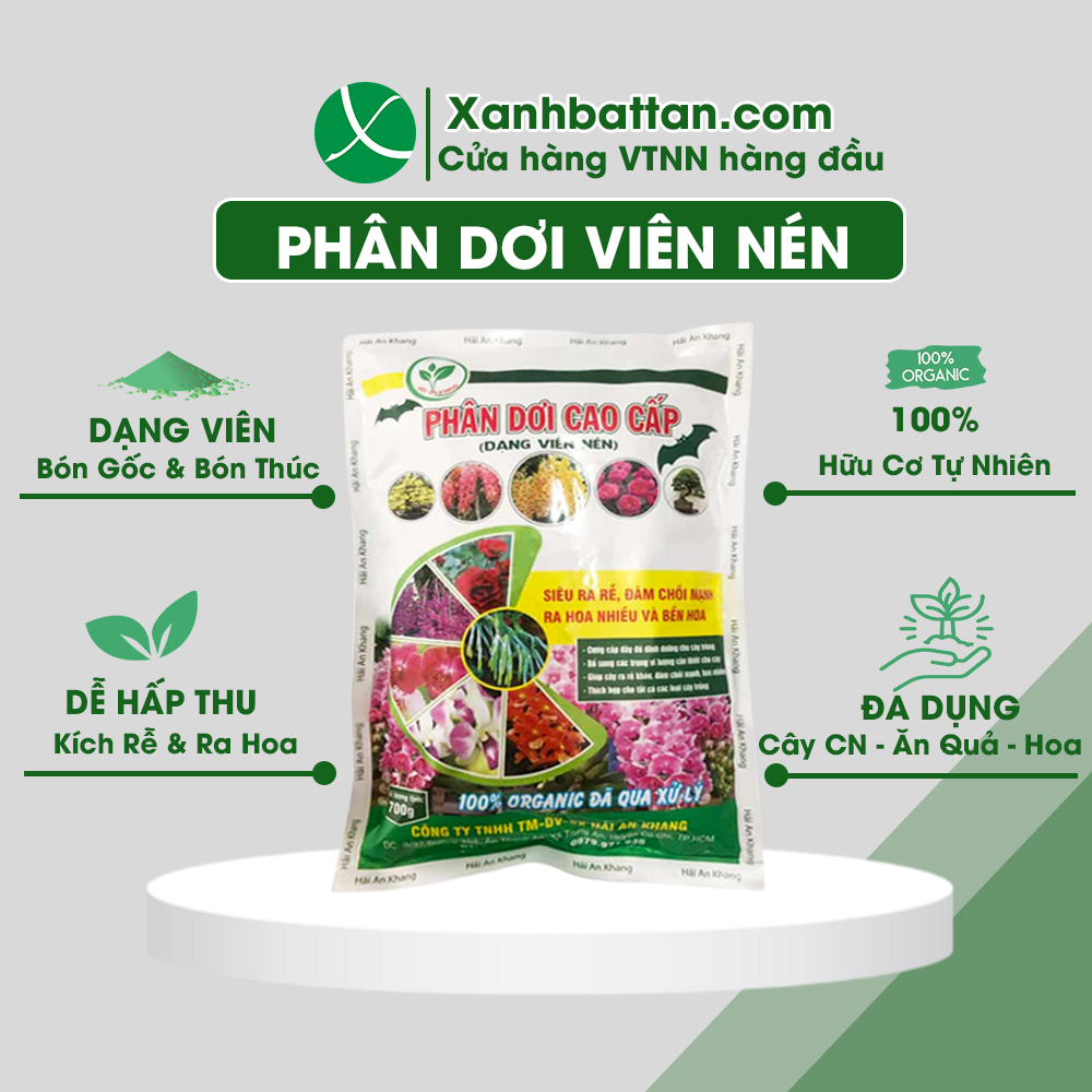 Phân dơi hữu cơ cao cấp dạng viên nén gói 700 gram