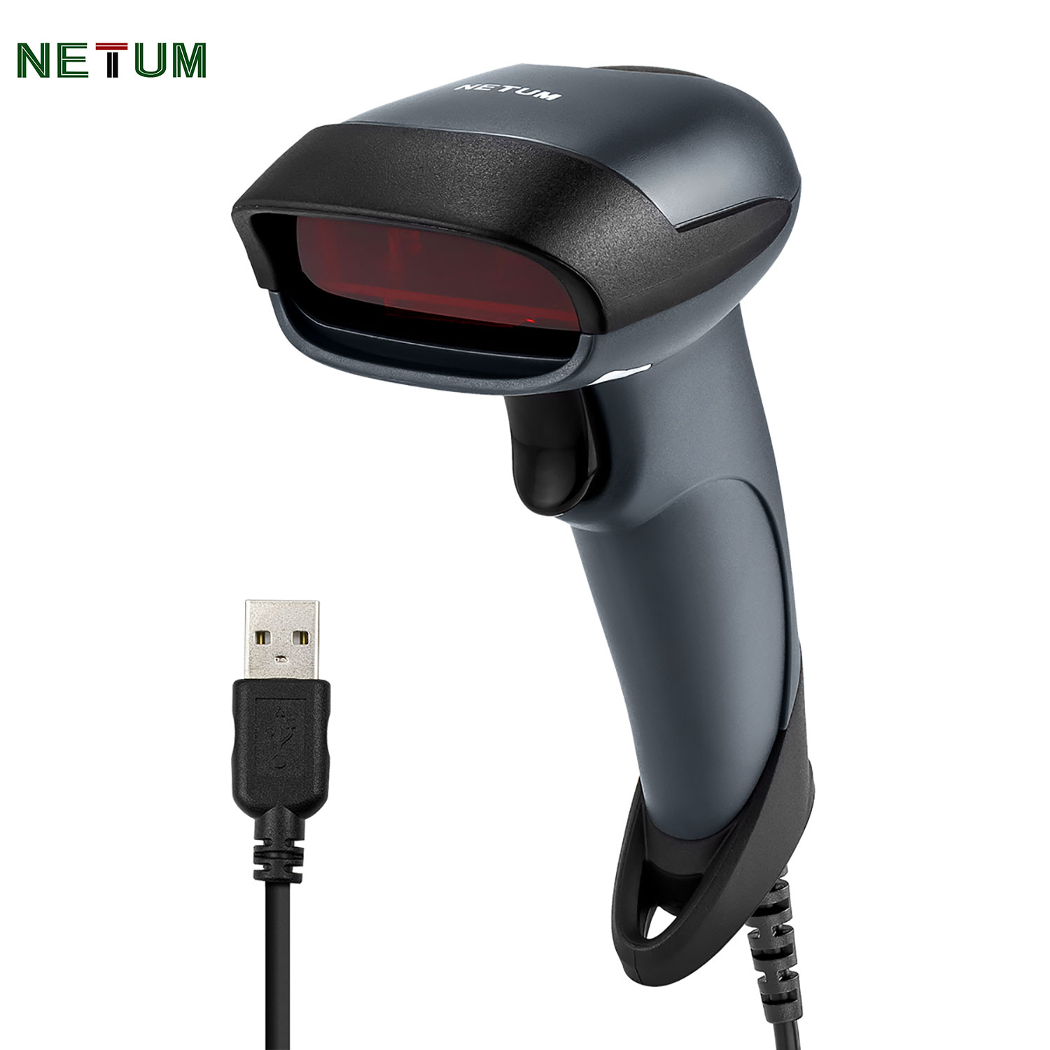 Netum máy quét mã vạch laser usb, máy quét mã vạch có dây 1d cầm tay quét upc ean reader siêu thị, cửa hàng tiện lợi, kho bán lẻ