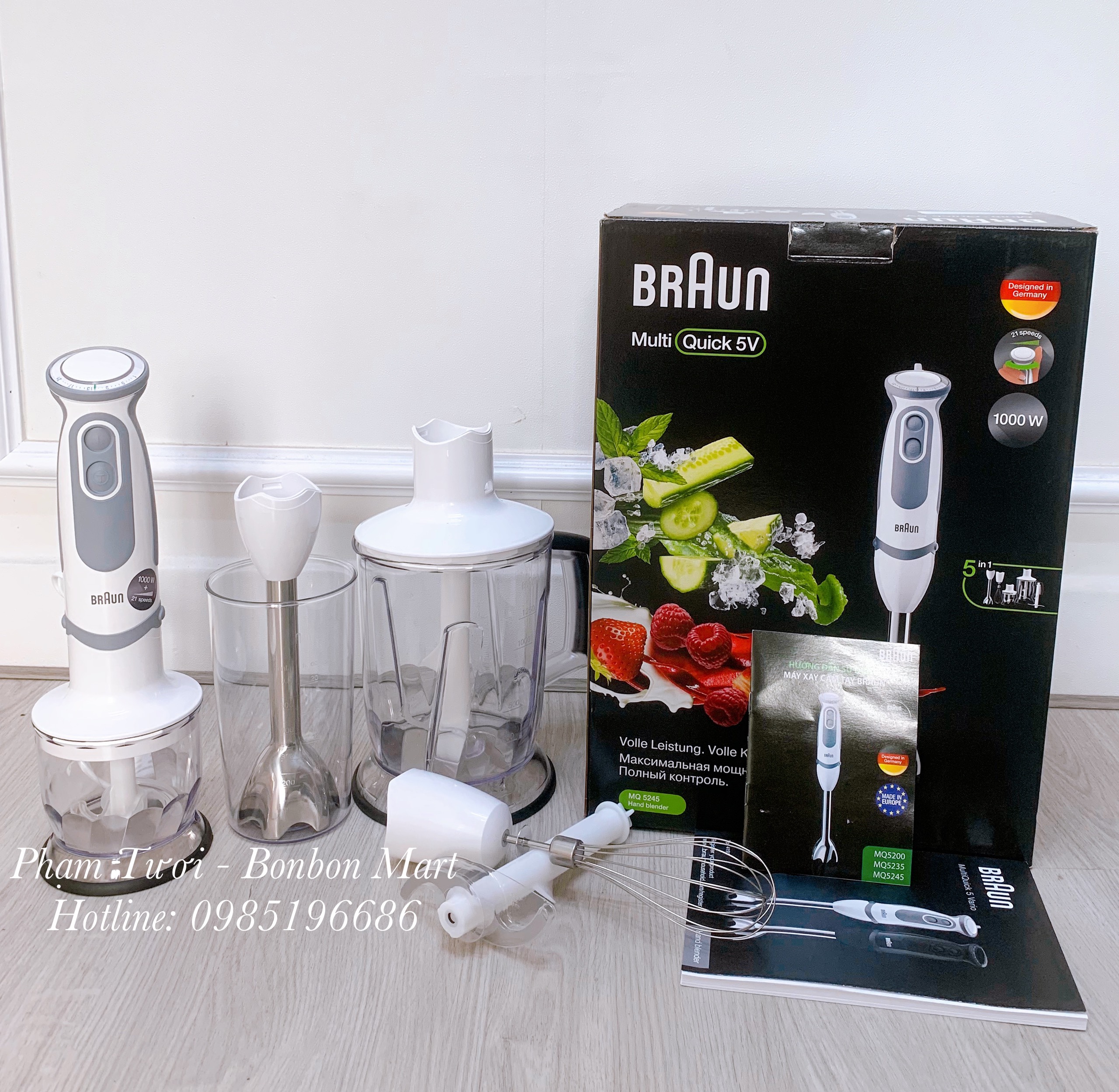 Máy xay cầm tay Braun mq5245 aperitive nhập khẩu đức phân phối chính hãng Bonbon Mart
