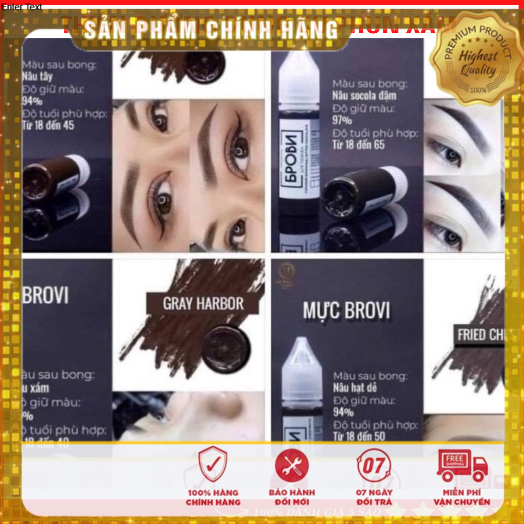 Mực brovi cao cấp nga chính hãng/ mực phun xăm dcpx-nta