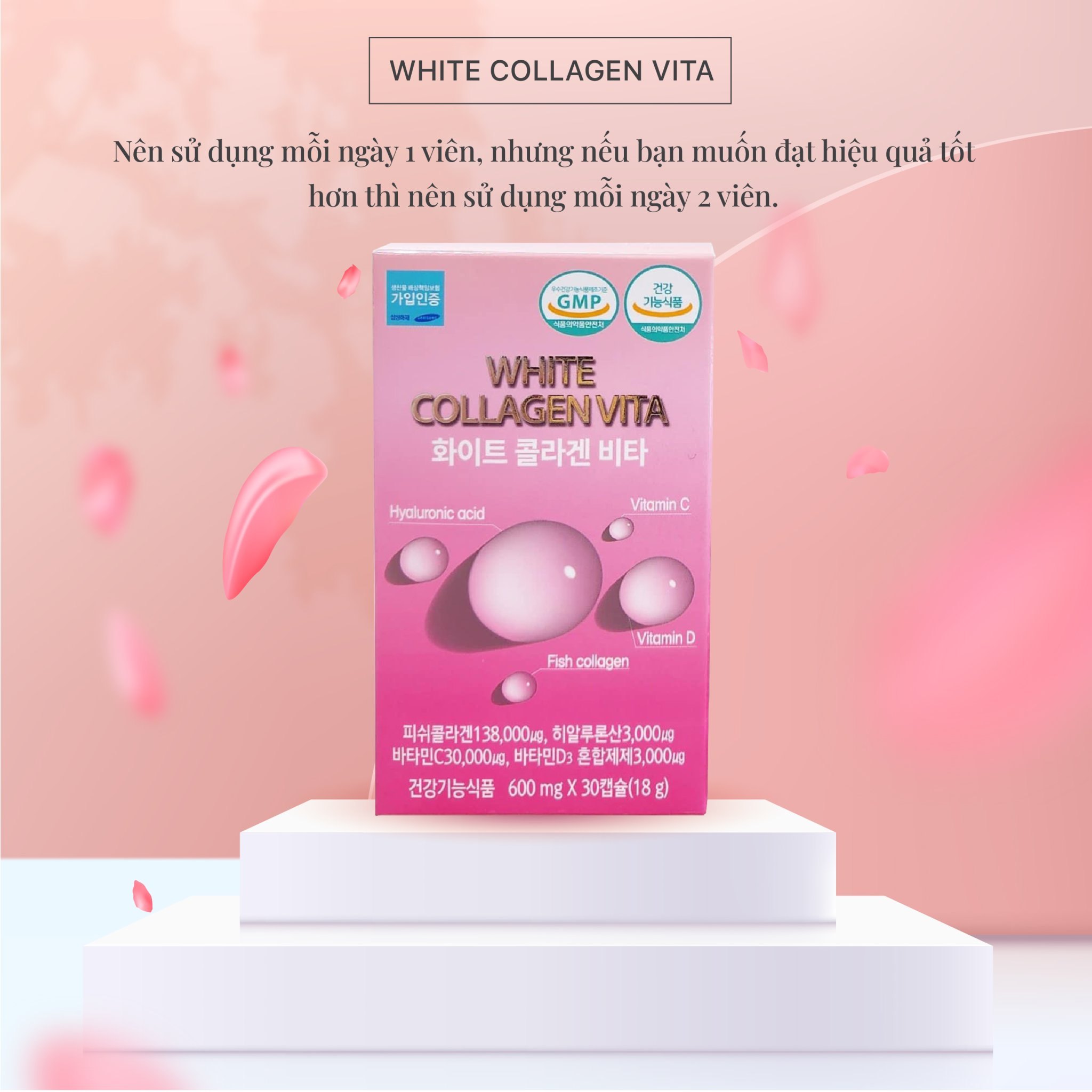 Viên uống căng bóng, trắng da White Collagen Vita Hàn Quốc 30 viên - Wangji
