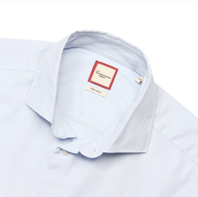 Áo sơ mi nam tay dài camicissima xanh caro 100% cotton form regular fit dòng trendy - tdcrfblcr3000