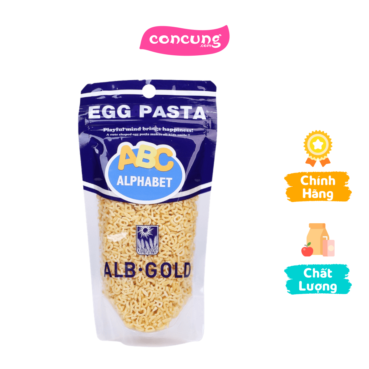 Mì nui trứng Egg Pasta hình chữ cái ABC 90g
