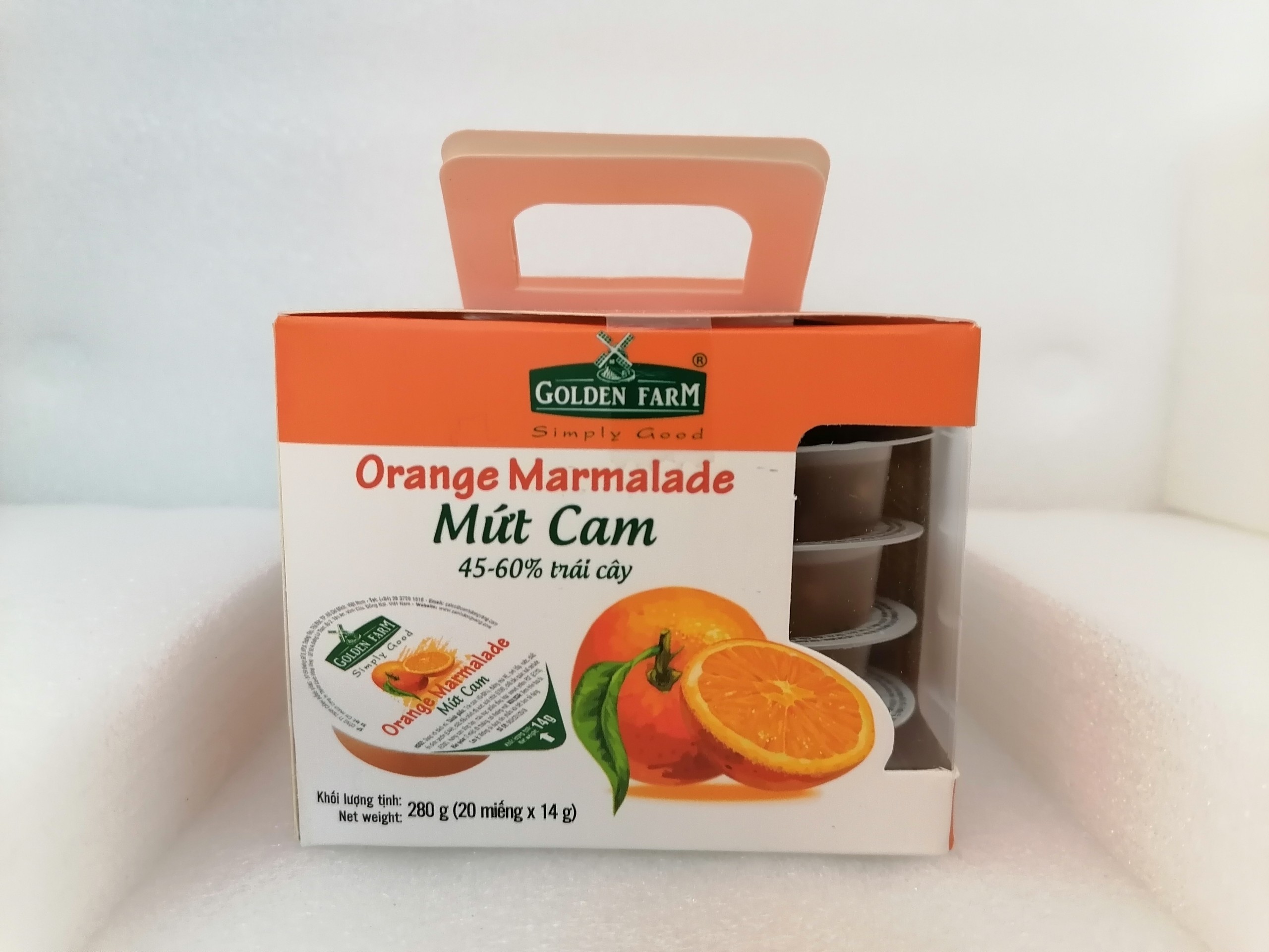 [280g (HỘP VUÔNG)] MỨT CAM [VN] GOLDEN FARM Orange Marmalade Jam (bph-hk)
