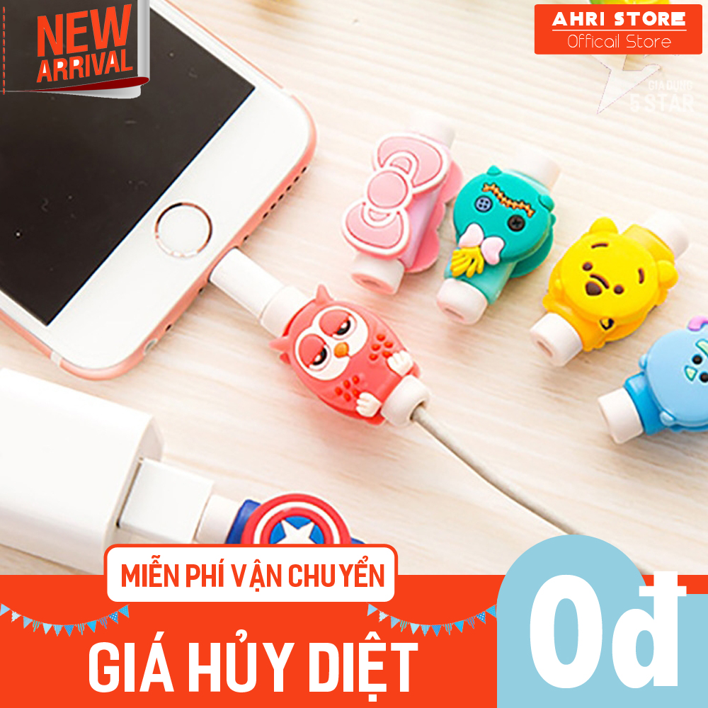 Nút, kẹp cao su chống đứt, gãy đầu cáp sạc điện thoại kiểu dáng hoạt hình siêu cute 10.NCS.AHRLiL