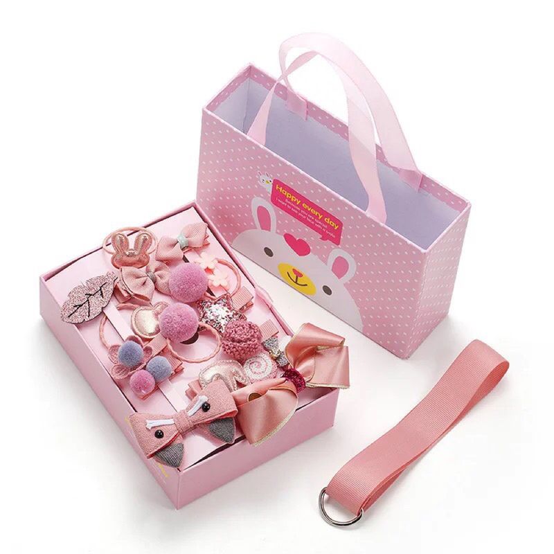 [HCM][ SIÊU CUTE ] - Bộ Kẹp Tóc Buột Tóc Cho Bé Gồm 18 Món Kèm Hộp Xinh Xắn Cho Bé Gái - SURI STORE (TPHCM)