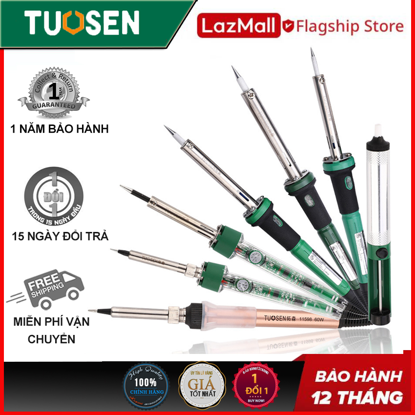 Mỏ Hàn Thiếc TUOSEN, Tay Hàn Nhiệt TUOSEN 30W, 40W, 60W, 80W, 100W, 150W (Mũi nhọn và Mũi dẹt)