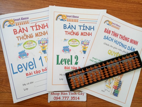 Combo bàn tính Soroban 17 cột kèm sách hướng dẫn và thực hành, chất liệu nhựa cứng, trơn dễ gảy làm cho việc tính toán nhanh hơn