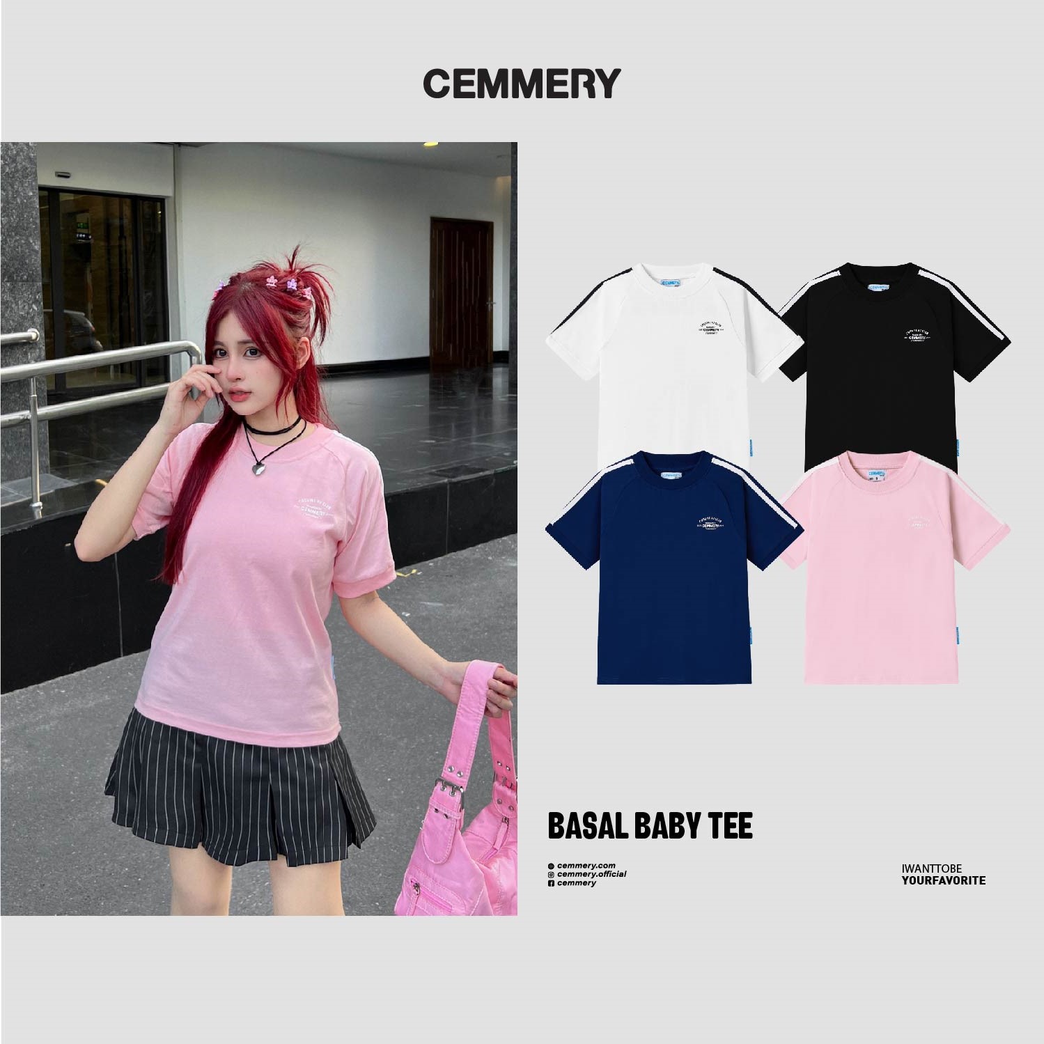Áo baby tee localbrand cemmery "basal baby tee" # 4 color