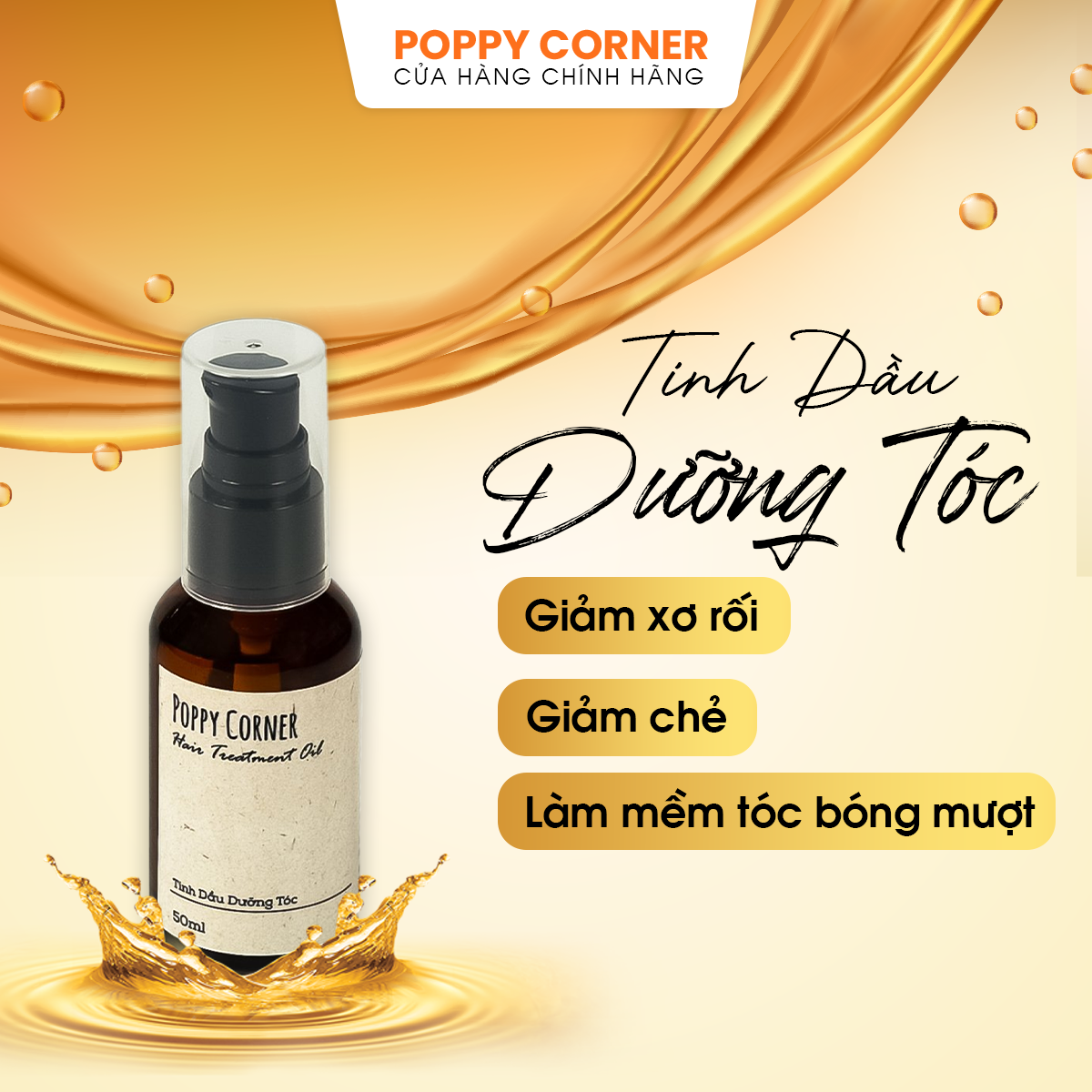 Tinh Dầu Dưỡng Tóc Chống Khô Xơ Rối - Poppy Corner