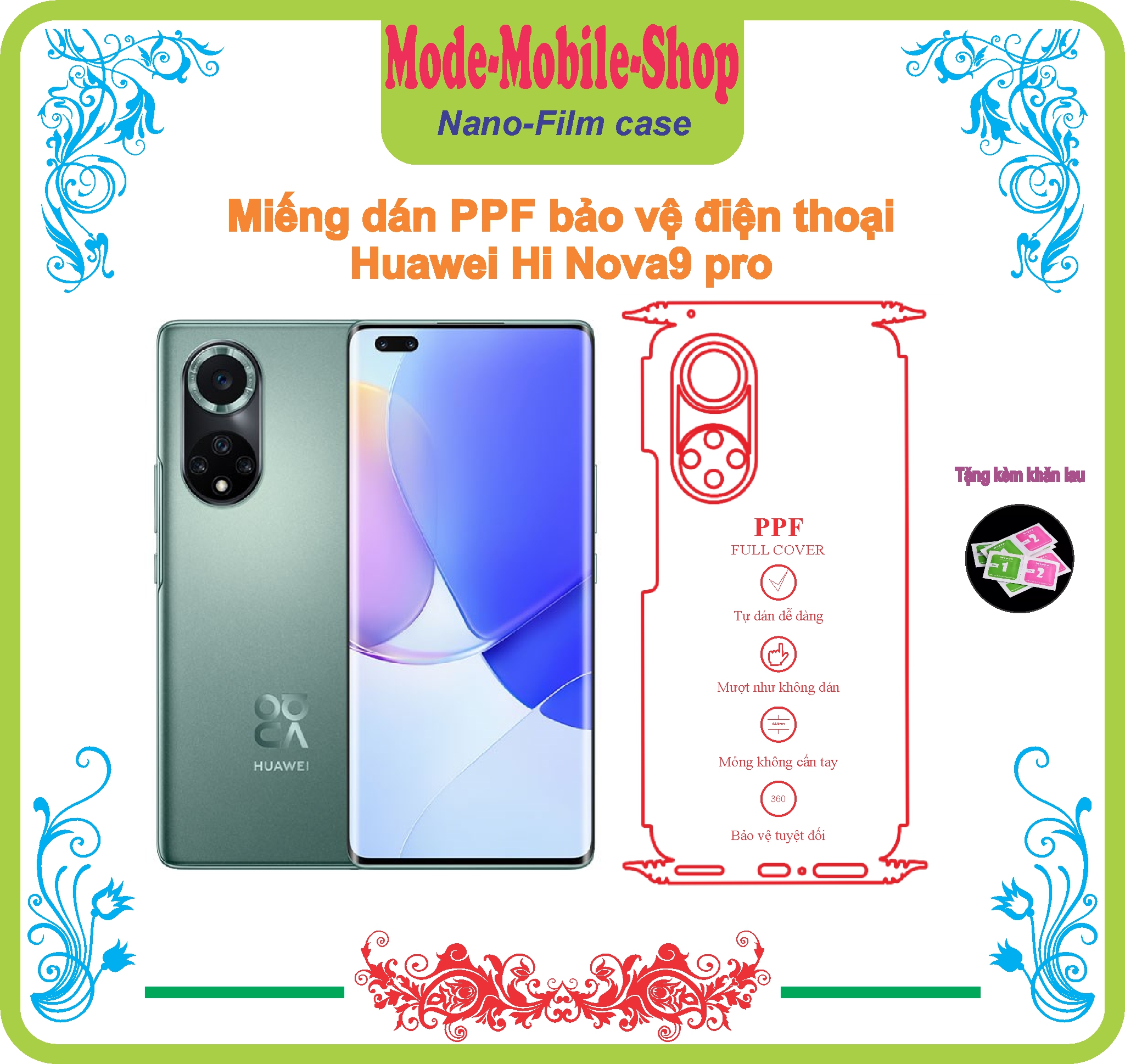 Miếng dán PPF bảo vệ điện thoại Huawei Hi Nova9 pro