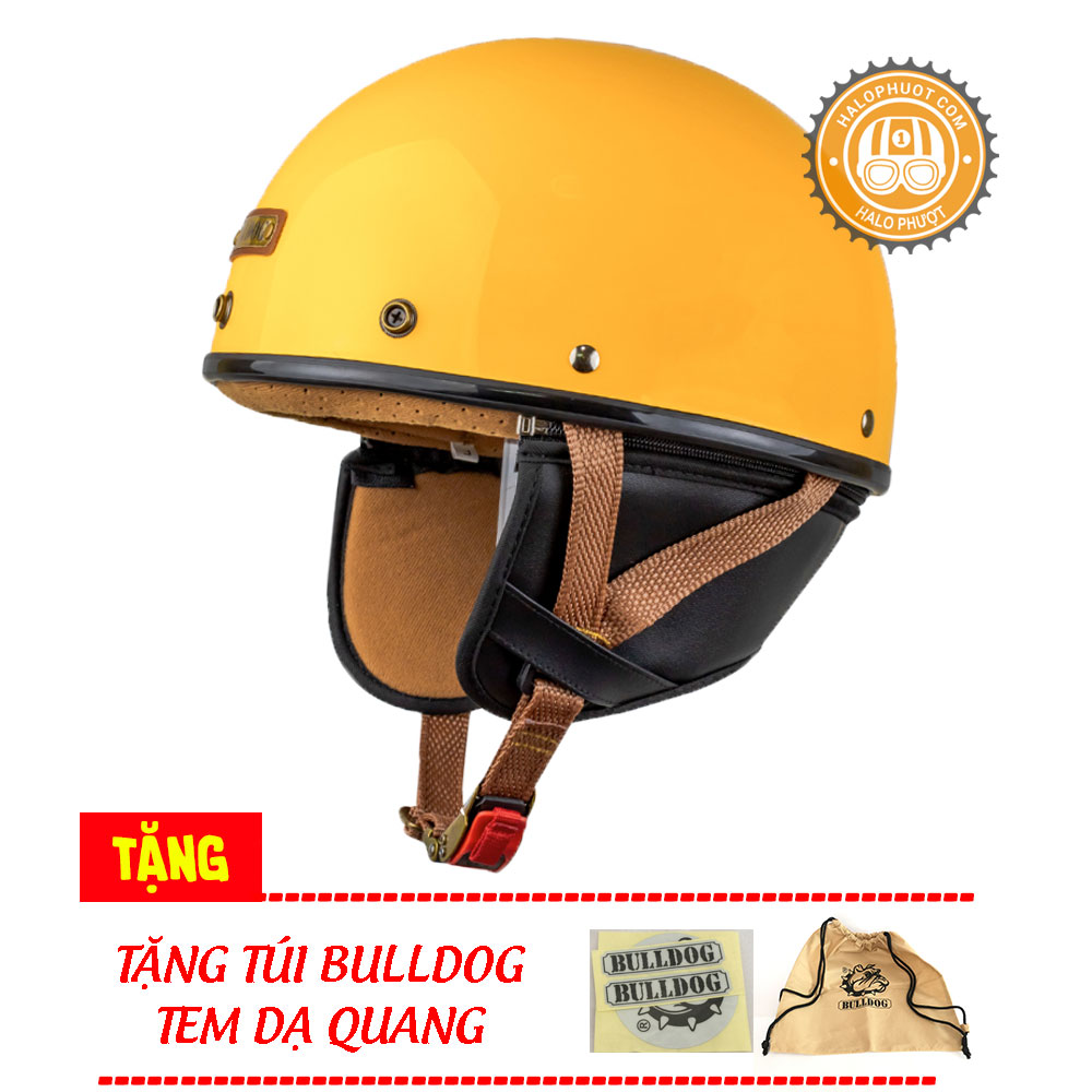 Mũ bảo hiểm Bulldog PUG nửa đầu Vàng