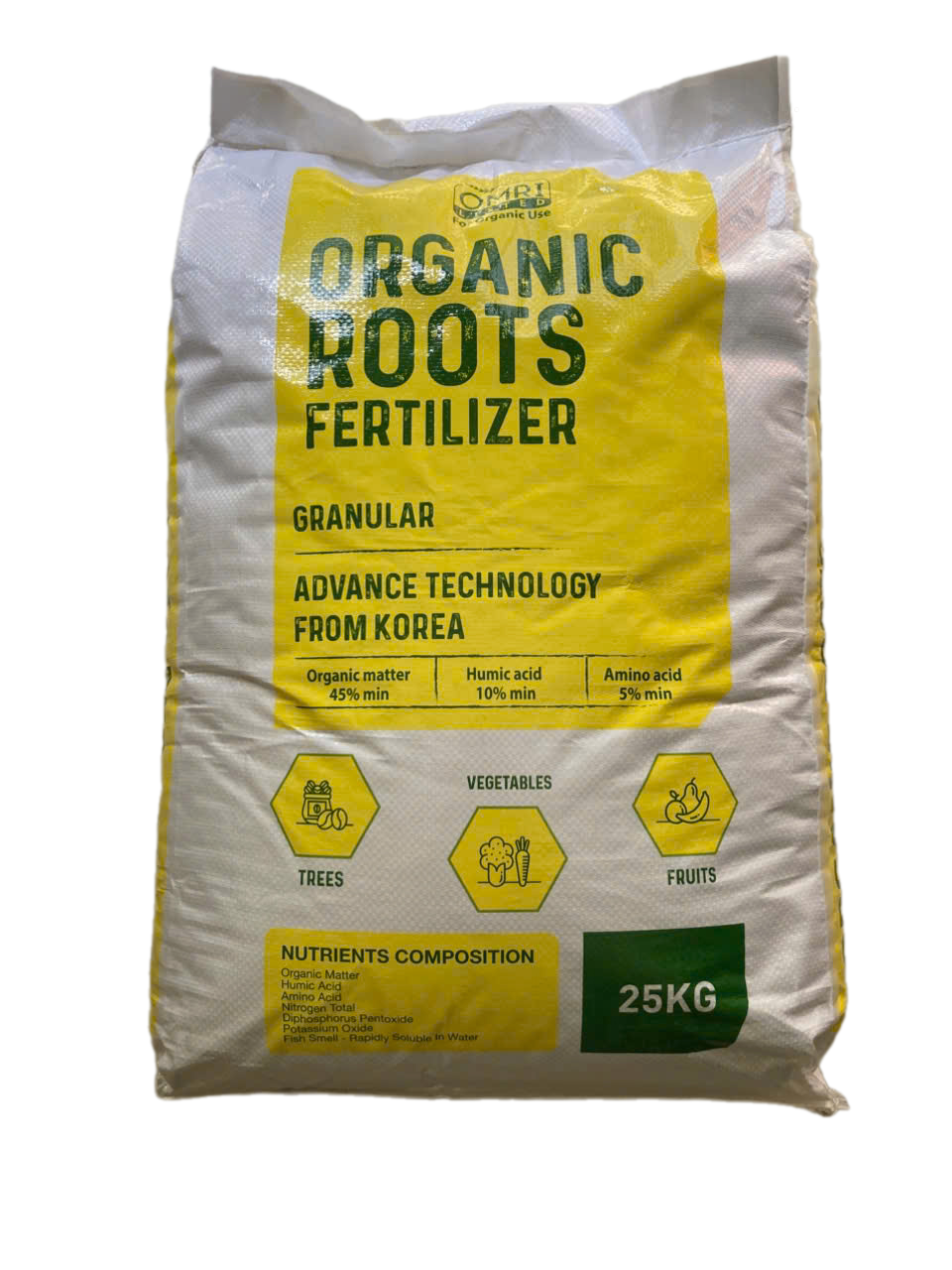  PHÂN ĐẠM CÁ HỮU CƠ CHÍNH HÃNG  ROOTS ORGANIC HUMIC + AMINO Dạng Viên tròn BÓN CHO CÂY SẦU RIÊNG CÀ PHÊ RAU CỦ QUẢ 25kg 