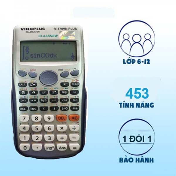 Máy tính khoa học, máy tính học sinh vinaplus fx-570vn plus, bảo hành 2 năm, lỗi 1 đổi 1