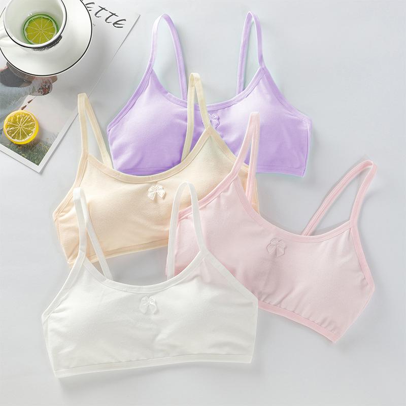 Bộ 4 áo ngực bé gái tuổi dậy thì- áo lót học sinh cấp 1, 2, 3 - áo lá vải cotton mềm mát - co giãn tốt phù hợp với mọi vóc dáng