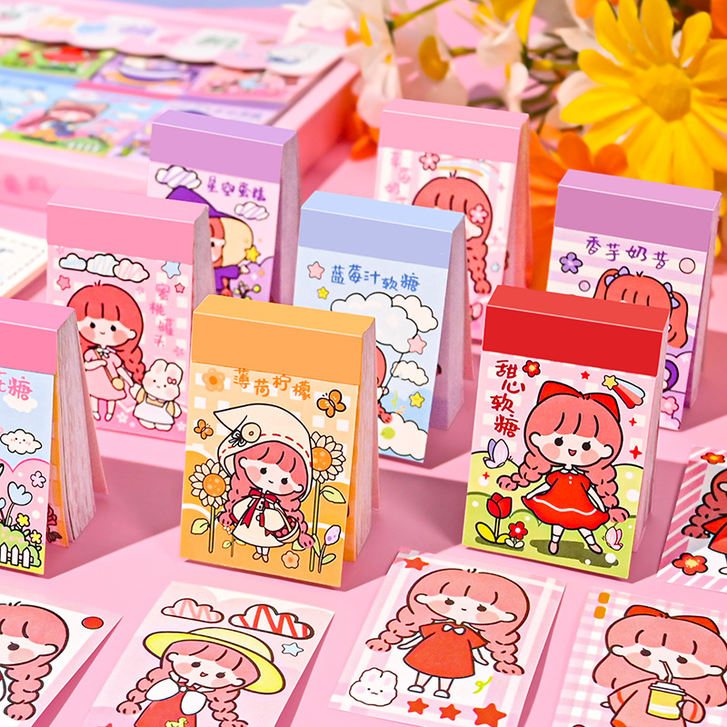 Sổ Sticker Hình Dán Mini Nhiều Họa Tiết Dễ Thương Gồm 50 Trang Tiện Lợi Nhỏ Gọn