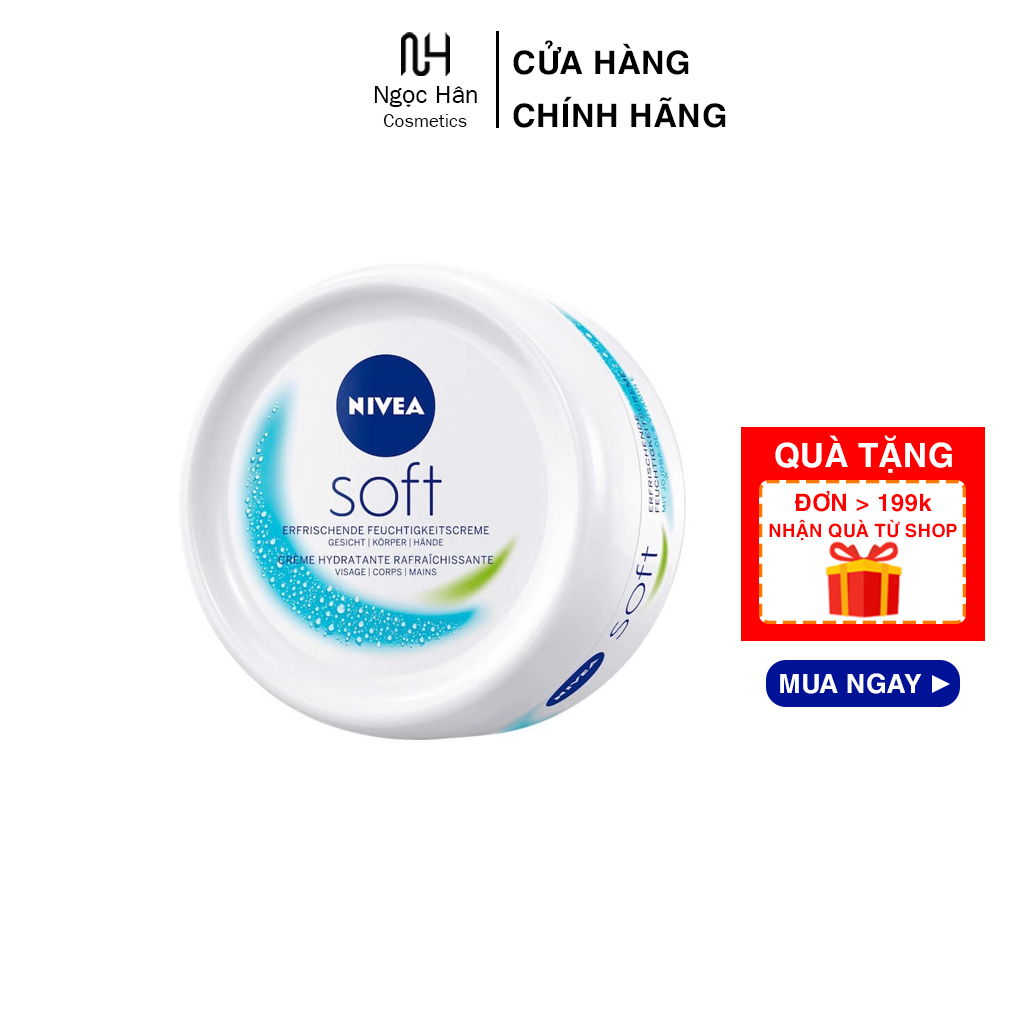 Kem dưỡng da nivea soft 200ml dưỡng ẩm cho da mềm mại chống nẻ