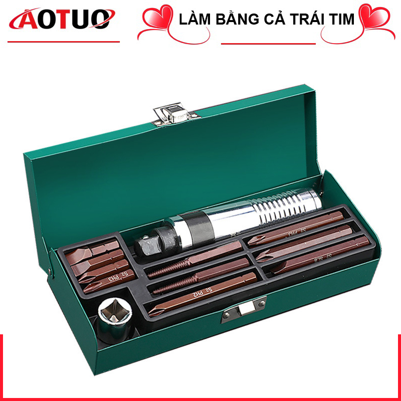 Bộ tô vít đóng, tô vít đóng đảo chiều, có mũi tháo ốc gãy tuosen 12 chi tiết, 16 chi tiết - chính hãng tuosen