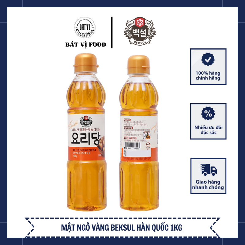 Mật ngô vàng nấu ăn Beksul 700g-chai nhỏ tiện dụng , dùng thay thế đường cát