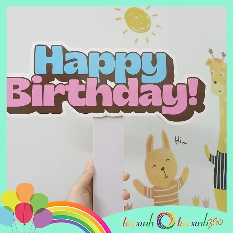 Hashtag sinh nhật Happy Birthday phụ kiện chụp hình tiệc xinh