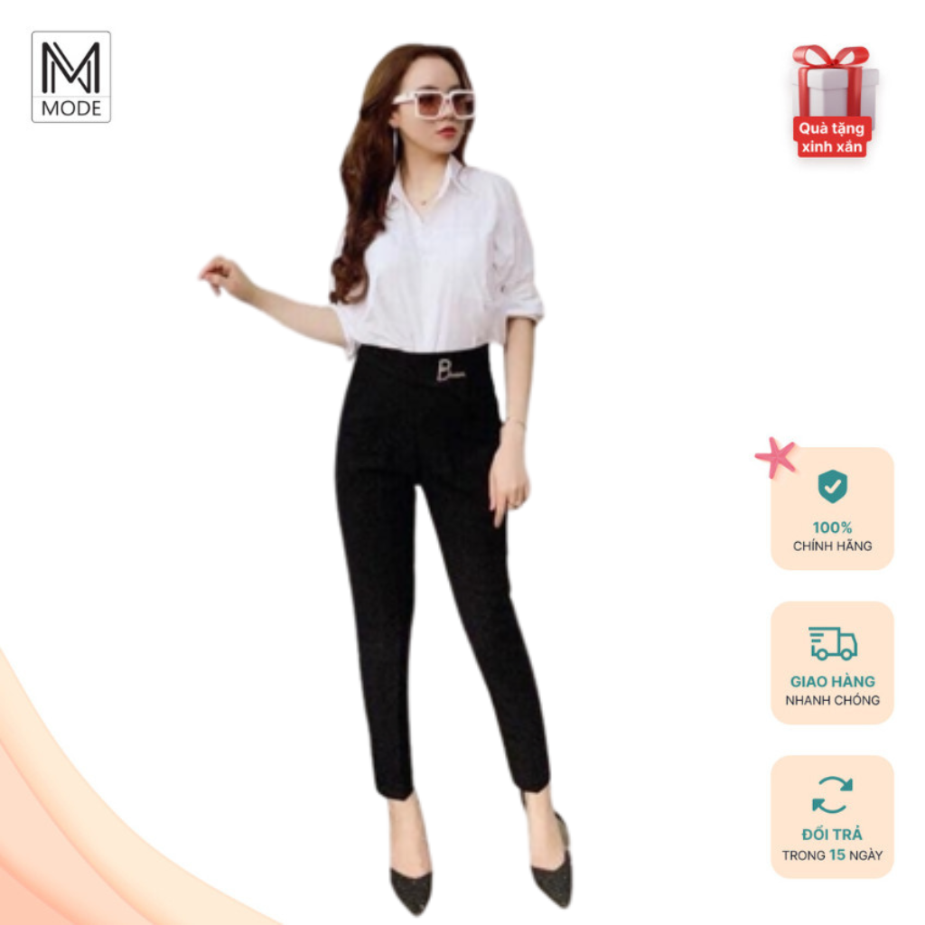 Quần Baggy Công Sở Đai Chữ B Khóa Sườn Chất Vải Mềm Mại Tôn Dáng - Quần Baggy Nữ Cạp Cao Khoá Sườn Ống Đứng Chất Vải Vitex Nhung Loại 1 Dày Dặn