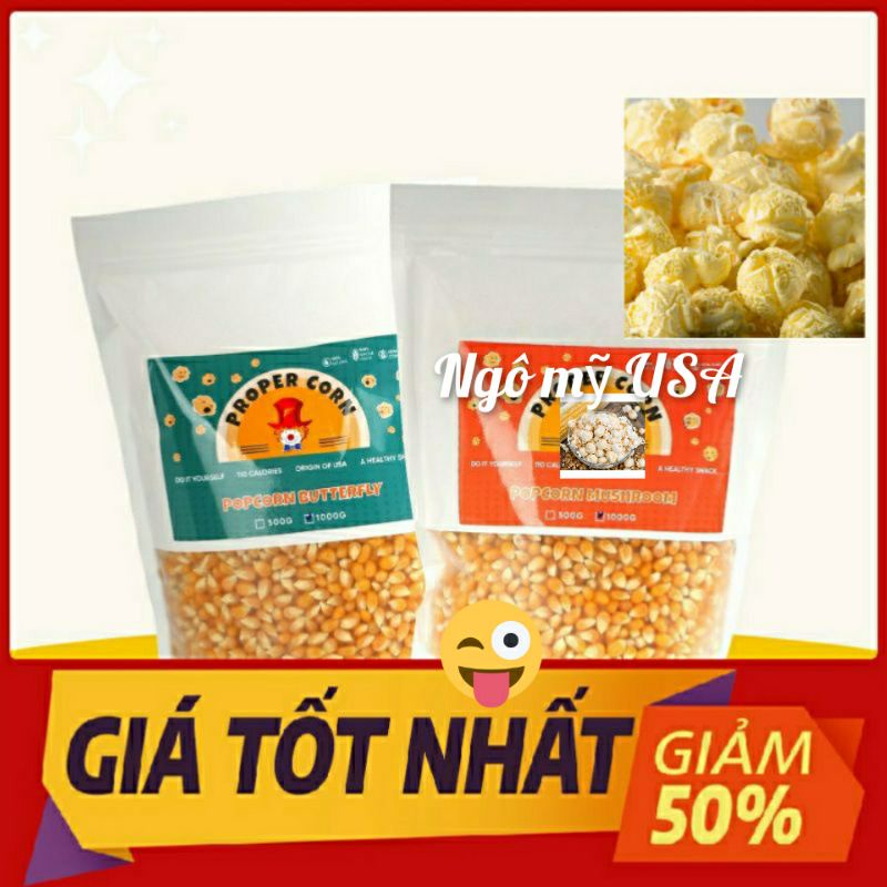 Ngô nổ bỏng , bắp rang bơ,1kg Ngô mỹ USARH-LS-1, đồ ăn vặt chuyên nổ bắp rang bơ tại nhà sỉ / lẻ hàng mới về