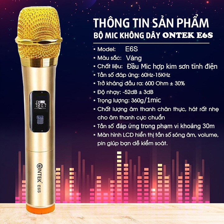 Micro karaoke không dây cao cấp tần số UHF  chống hú khử ồn -