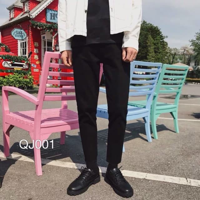 Quần Jeans Nam Thời Trang Đen Xả Lai Unisex