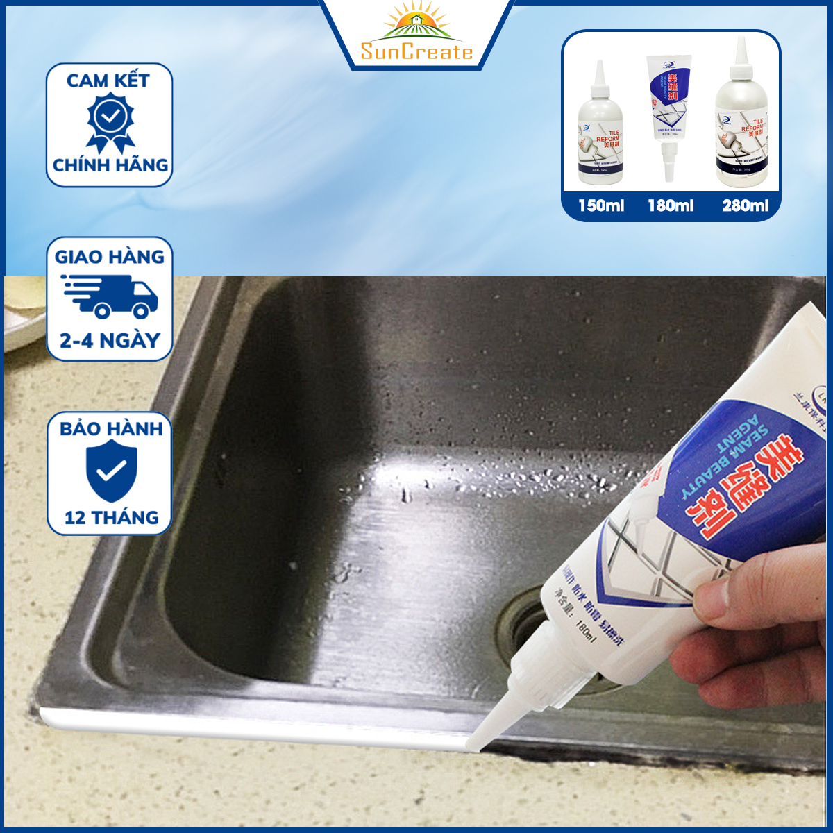Lọ sơn kẻ chỉ gạch lkb 180ml, sơn chỉ gạch cao cấp 180ml lấp đầy kẽ nứt trên tường, nền gạch, bám dính chắc chắn, bền bỉ suncreate
