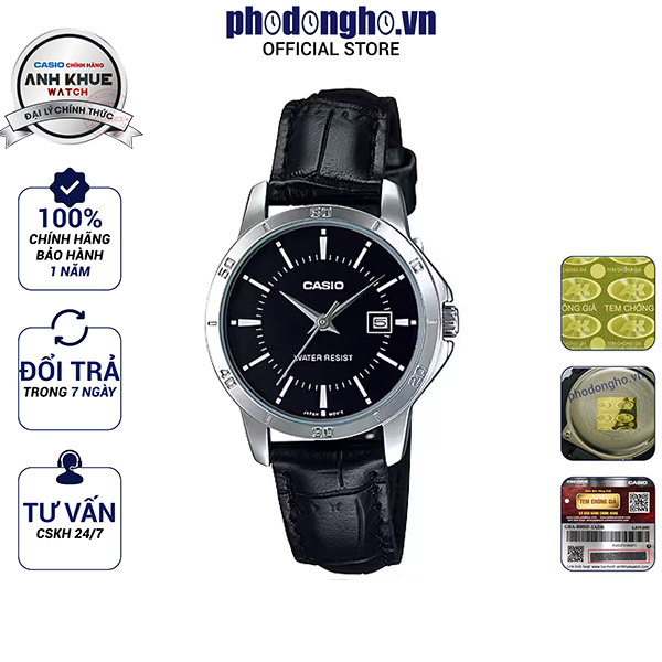 Đồng hồ nữ dây da Casio Anh Khuê LTP-V004L-1AUDF