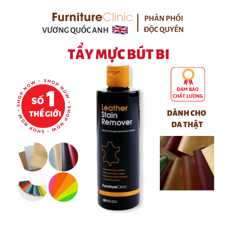 Xử lý tẩy mực bút bi & vết bẩn trên ghế da - Stain Remover 250ml