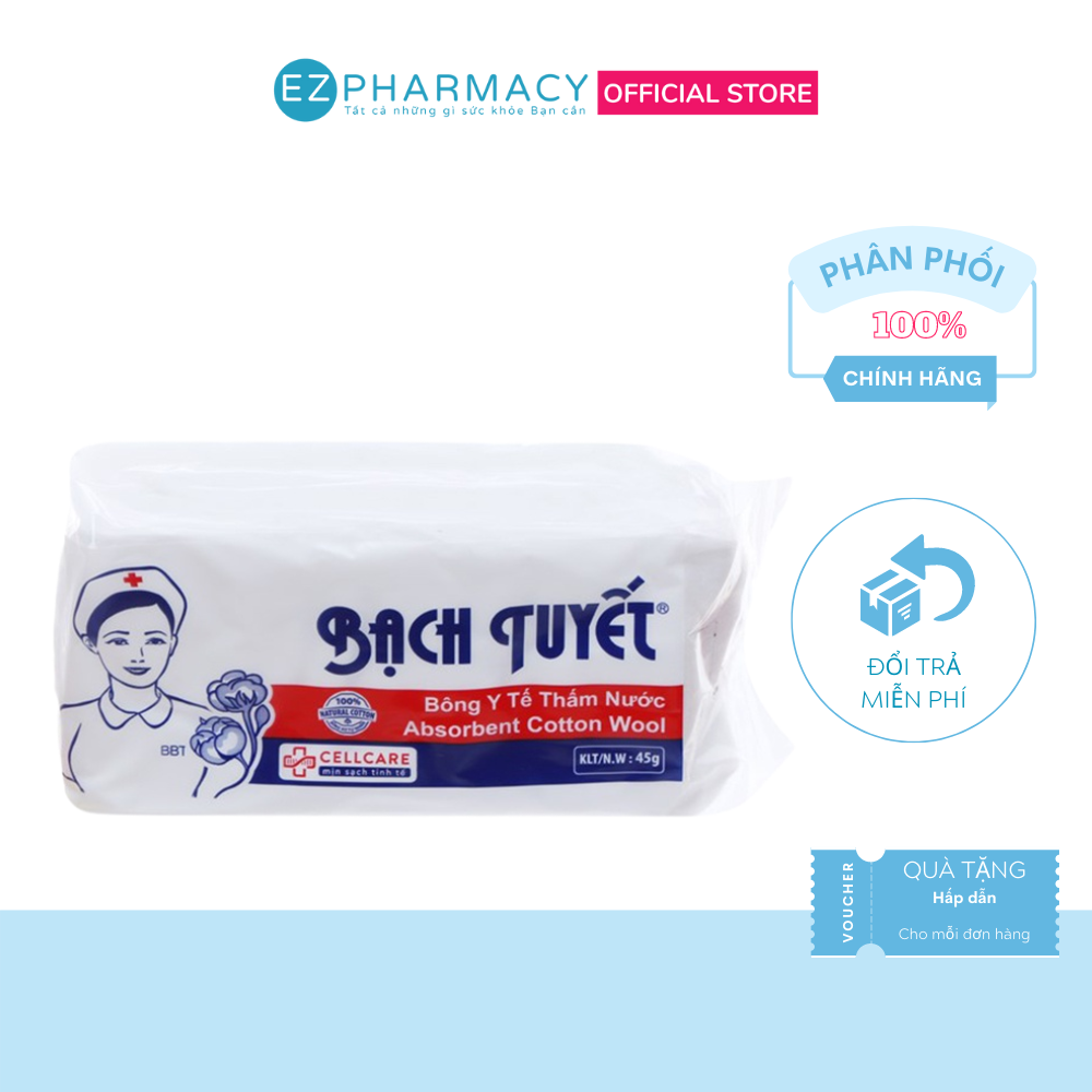 Bông gòn y tế bạch tuyết - gói 45g