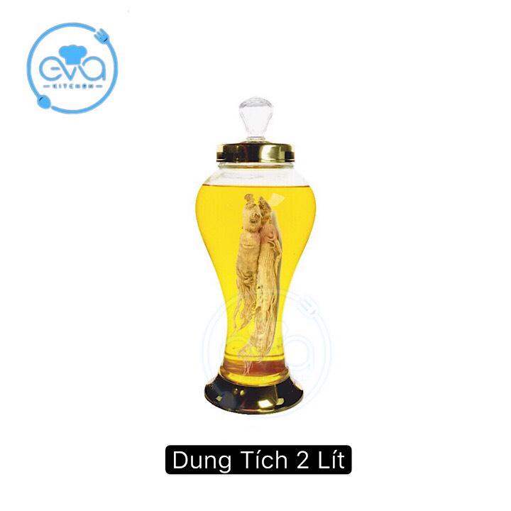 Bình Ngâm Thủy Tinh 2 Lít  Dáng Củ Sâm HS2L