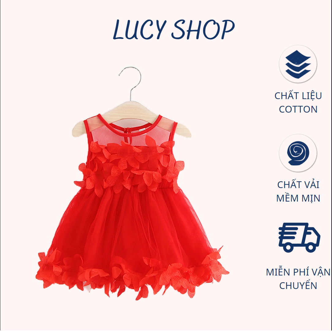 Váy xòe thời trang cho bé gái đi dự tiệc phong cách Hàn Quốc từ 6 tháng đến 4 tuổi