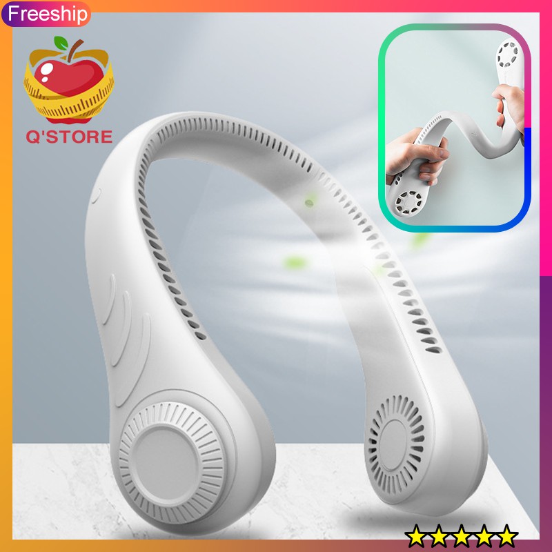 Quạt đeo cổ mini 💖hot💖 quạt treo cổ không cánh chính hãng, 3 chế độ mát, 3 tốc độ gió bảo hành