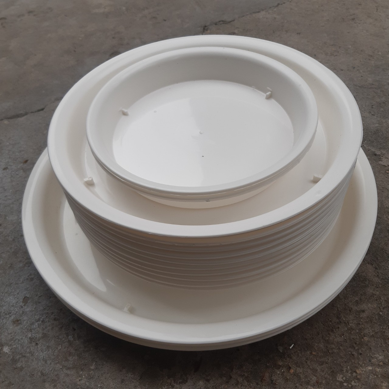 Combo 3 đĩa tròn lót chậu cây d35, 10 đĩa tròn d27, 2 đĩa tròn d20