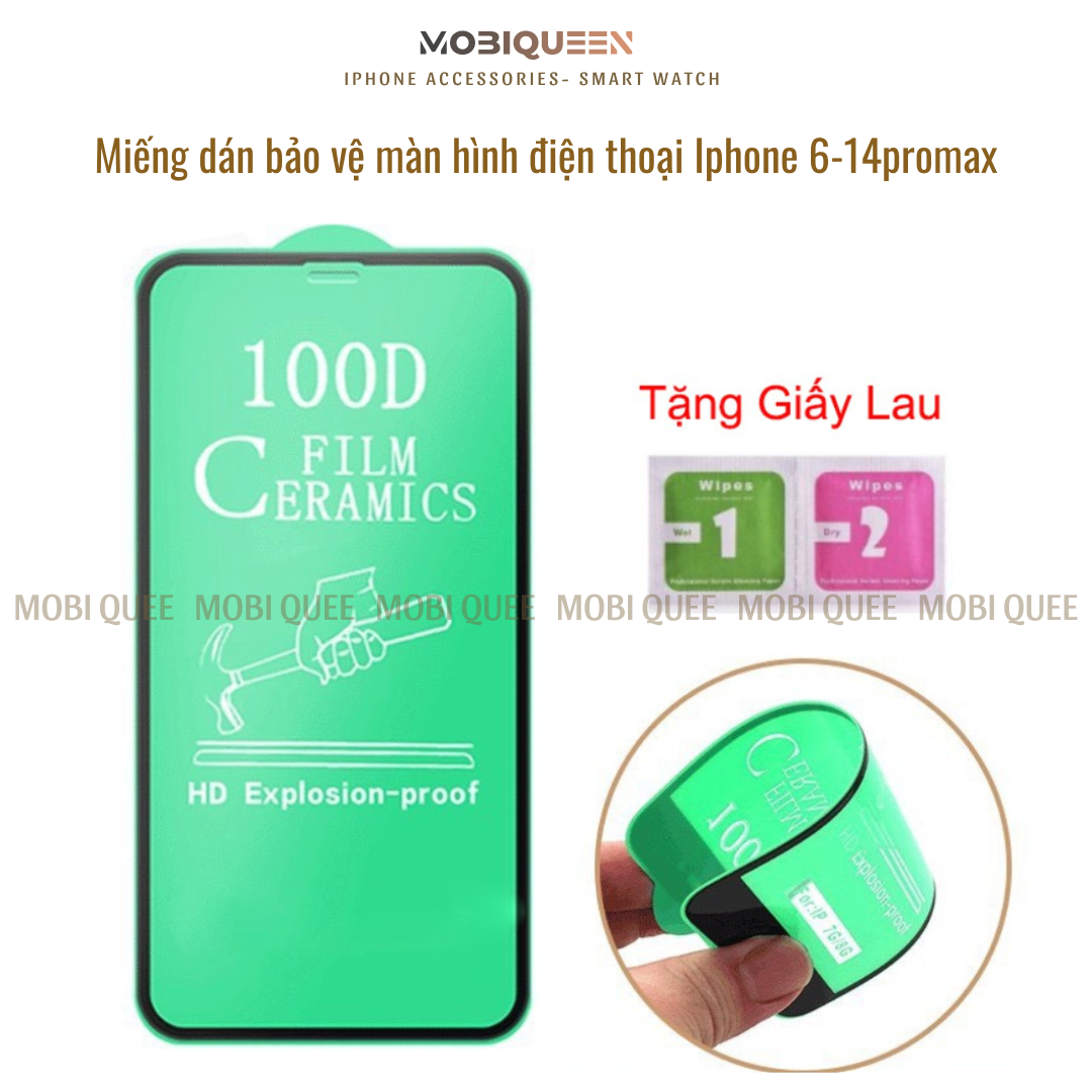 Miếng dán cường lực  dẻo 100D giành cho các dòng máy Iphone 6-14Promax